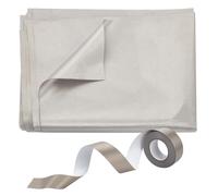 PLIGREAT Faraday Fabric with Tape EMF Protection Fabric 500x110 cm Easy to Cut Faraday Cloth for DIY Faraday Bags Shielding EMF RF Prevents Radiation and Electromagnetic Interference