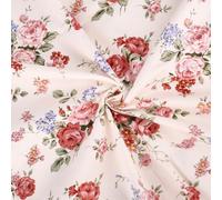 PLIGREAT Floral Cotton Fabric by The Yard, 160cm Wide Rose Flowers Pattern Precuts Fabric Quilting Accessories for Craft Patchwork Sewing Home Decor