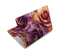 PLIGREAT Golden Rose Laptop Cover Stickers, Creative Art Pattern Laptop Skin Decals Fits 12" 13" 13.3" 14" 15" Laptops Universal Waterproof Removable Notebook Art Protector