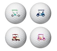 PLIGREAT Golf Cart Pattern Stickers for Golf Ball Marker, 2 Sheets Colorful Golf Ball Stickers for Identify Golfer Balls 32 Pcs Customise Markers Golfer Gift Golfing Accessories