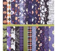 PLIGREAT Halloween Scrapbook Paper Pad Ghost Pumpkin Pattern Scrapbooking Supplies 48 Sheets Single Sided Cardstock Pads Decorative Craft Paper for Junk Journal Card Making Photo Album Decor, 15x15 cm