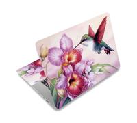 PLIGREAT Hummingbird Flower Laptop Decal Sticker Skin Cover, Pink Laptop Sticker Skins Decal Fits 12" 13" 13.3" 14" 15" Laptops Universal Removable Vinyl Notebook Art Protector Netbook PC Cover Decal