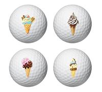 PLIGREAT Ice Cream Golf Ball Markers 24 Pcs Colorful Golf Ball Marking Stickers for Identify Golfer Balls 2 Sheets Customise Markers Golfer Gift Golfing Accessories
