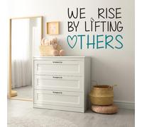 PLIGREAT Inspirational Quotes Wall Decals We Rise by Lifting Others Sayings Vinyl Peel and Stick Wall Decal for Bedroom Living Room School Office Home Decor Large Size DIY Art Background Decoration