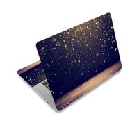 PLIGREAT Laptop Decal Sticker Skin Cover Laptop Stickers Skin Decal Fits 12" 13" 13.3" 14" 15" Laptops Universal Vinyl Notebook Art Protector Netbook PC Cover Decal, Raining Gold Glitter Shimmer Spot