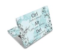 PLIGREAT Laptop Decal Stickers Ctrl Alt Del Pattern Laptop Skin Decal Fits 12" 13" 13.3" 14" 15" Laptops Universal Waterproof Removable Notebook Art Protector, Teal Inspirational Style