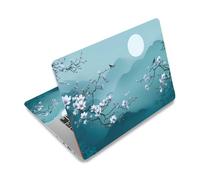 PLIGREAT Laptop Decal Stickers Flowers and Birds Pattern Laptop Skin Decal Fits 12" 13" 13.3" 14" 15" Laptops Universal Waterproof Removable Notebook Art Protector, Blossom Branches on a Moonlit Night