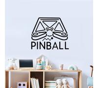 PLIGREAT Pinball Wall Stickers, Black Wall Transfer Decals Peel and Stick Vinyl Art Decor for Nursey Playroom Living Room Bedroom Home Indoor Decoration, 57x30cm