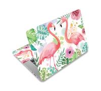 PLIGREAT Pink Flamingo Leaves Laptop Skin Sticker Decals Fits 12" 13" 13.3" 14" 15 inch Laptop Universal Vinyl Reusable Notebook Cartoon Art Protector Netbook PC Cover Decal