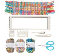 PLIGREAT Rectangle Weaving Loom Kit for Adult Beginners with Yarns Combs and Crochet Needles DIY Bookmark Loom for Knitting DIY Craft Lovers