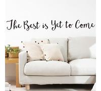 PLIGREAT The Best is Yet to Come Quotes Wall Stickers Positive Words Removable Black Wall Decals Peel and Stick Wall Stickers for DIY Bedroom Hallway Entryway Door Decor Home Indoor Wall Art Decor