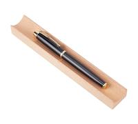 PLIGREAT Wood Pen Tray, Single Beechwood Desk Pencil Organizer Holder Minimalist Single Pen Rest for Office Stationery Desk Decor Retro Home Bedroom Decoration, 20x3x2cm