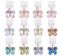 PLIGREAT12 Pcs Colorful Butterflies Charm Dust Plug Compatible with Type C/USB C Charging Port Anti Dust Plugs Rhinestones Butterfly Pendants Phone Port Dustproof for Type C Charging Port Plugs