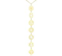 Plikin 7 Chakra Necklace for Women 18K Gold Plated Healing Y Necklace Meditation Jewelry Hypoallergenic Spiritual Gift