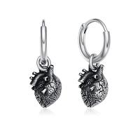 Plikin Anatomical Heart Earrings Stainless Steel Human Heart Earrings Gothic Drop Earrings Women