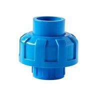 PLiLiEI 1pc PVC Union Connector for Irrigation and Aquariums - 20mm to 50mm Diameter - Durable Blue Plastic Pipe Joint(Blue,20mm)