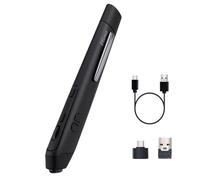Plima Pocket Pen Mouse, Bluetooth/2.4GHz, Ergonomic, Rechargeable (Black)