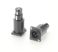 Plinkwirekb D Series XLR Male to Female Feedthrough Panel Mount Adapter compatible with Switchcraft, Neutrik NA3MDF for Audio Patch Panel, XLR Patch Bay, Microphone, DMX512 Stage Light