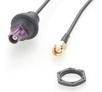 Plinkwirekb FAKRA to SMA Car GPS Antenna Adapter Cable, D Code Front Panel Mount, Male to Male Connectors, RG174 RF Coaxial FAKRA Cable (0.25m)