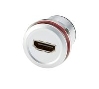 Plinkwirekb HD-MI Flush Panel Mount Adapter 4K@30Hz HD-MI 1.4 Female to Female Straight Pass Through Extender Socket Threaded Connector for TV Laptop PC Monitor Projector DVD Player (1PCS)