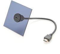 Plinkwirekb HD-MI Panel Mount Cable, Male to Female, Flush Mount Coupler, for Car and Boat Dashboard