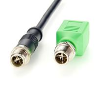 Plinkwirekb M12 X-Coded 8 Pin to RJ45 Adapter Cat6 Industrial Ethernet Shielded Connector IP67 Waterproof RJ45 to M12 Bulkhead Jack for Industrial Camera GigE Vision PoE Sensor