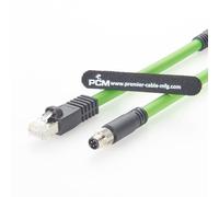 Plinkwirekb M8 D-Code Male to RJ45 Ethernet Cable - Profinet & EtherCAT Compatible, Industrial Adapter for Automation (3, 3.0, Metres)