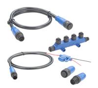 Plinkwirekb NMEA 2000 N2K Starter Kit Marine Grade Backbone Cable Drop Cable 4 Port Tees Terminators Power Cable with Fuse for Lowrance Simrad B&G Navico Garmin Networks (Kit 1)