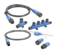 Plinkwirekb NMEA 2000 N2K Starter Kit Marine Grade Backbone Drop Cable T Connector 4 Port Tees Terminators Power Cable with Fuse for Lowrance Simrad B&G Navico Garmin Networks (Kit 2)