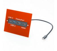 Plinkwirekb PCM-KW-566 USB-C to HDMI DisplayPort USB-A USB-C Panel Mount Extender (0.3 m)