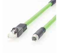 Plinkwirekb RJ45 Male to M8 D-Code Female Adapter Cable - Profinet Compatible, Industrial Ethernet for Automation(0.2M)