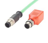 Plinkwirekb RJ45 to M12 A Code 8Pin Feedthrough Bulkhead Adapter RJ45 Cat6 Industrial Ethernet Network Shielded Connector IP67 Waterproof M12 Male to RJ45 Female Socket for Industrial Automation
