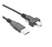 Plinkwirekb USB 2.0 A Male to Type-B Male Cable with M2 Screw Lock USB A to USB B Cable Machine Vision Industrial Camera High Speed Cord for Industrial Automation Scanner (USB2.0, 1.5M/5FT)