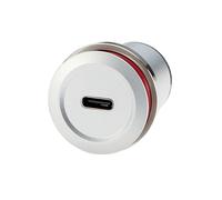 Plinkwirekb USB 2.0 to USB 3.1 C Embedded Panel Mount Connector Female to Type C Female Threaded Fixed Flush Mount Adapter Pass Through Converter for Data Transfer Fast Charging (1pc)