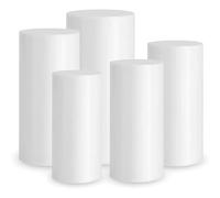 Plinth Stands for Party, 5PCS White Cylinder Cake Plinth for Parties, Pedestal Display Plinth Pillars Dessert Table for Wedding Birthday Babyshower Party Event Decor