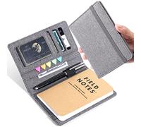 Plinyvel Notebook Cover for Field Notes 3.5"x5.5" - Waterproof Organizer with Pen Loop Holder and Card Slots, Travel Journal Accessories, Fits 3.5x5.5 Inch Pocket Notebooks (Gray)