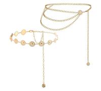 Plipdhy 2PCS Gold Waist Chain Belts for Women - Adjustable Metal Belts for Dresses, Jeans & Boho Cowgirl Outfits, Vintage Western Style Festival Accessories
