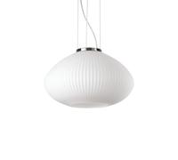 Plisse Globe Dome Pendant Ceiling Light Chrome 35cm Netlighting Grey One Size