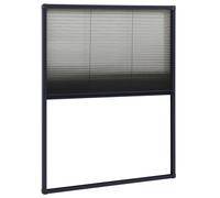 vidaXL Aluminium Plisse Insect Screen - 60x80cm Black Mesh Net | Easy Install | White Frame | Fibreglass Netting