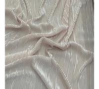 Plisse Pleated Lurex Jersey, Cream Beige, 122gsm, 59 inch Width, 3 Yard Pre Cut