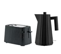 Plisse / Plissé Bundle MDL06 Kettle 1.7l + Plisse / Plissé MDL08 Toaster Set Alessi Black - 8003299481965