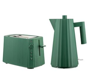 Plisse / Plissé Bundle MDL06 Kettle 1.7l + Plisse / Plissé MDL08 Toaster Set Alessi Green - 8003299481989