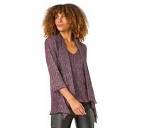 Plisse Print Metallic Foil Kimono Roman Pink 20