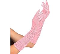 W WIDMANN MILANO Party Fashion - Gathered Satin Gloves, 1 Pair, Length 44 cm, Accessory 20s
