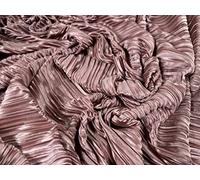 Plissé Stretch Satin Pleated Dress Fabric, per metre - Plain - Dusky Pink