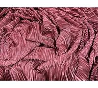 Plissé Stretch Satin Pleated Dress Fabric, per metre - Plain - Rose Pink