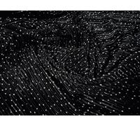 Plissé Stretch Satin Pleated Dress Fabric, per metre - Spotty Print - Black & White