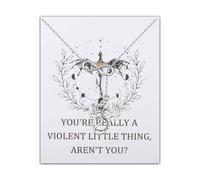 PLIT 4th Wing Gift Dragon Rider Gift Dragons Lover Gifts You're Really A Violent Little Thing Dragon Y Lariat Necklace, M, Stainless Steel, No Gemstone