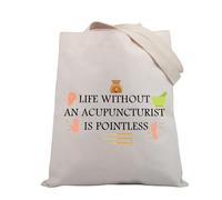 PLITI Acupuncturist Gift Acupuncture Therapist Gift Life Without Acupuncturist Is Pointless Acupuncture Lover Gift Tote Bag (Life Acupuncturist TGU)