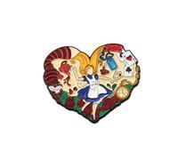PLITI Alice Brooch Pin Alice Adventure Gifts Cartoon Cat Lover Gift Fairy Tale Gifts Mad Hatter March Hare Gift White Rabbit (Alice Flower PinU)